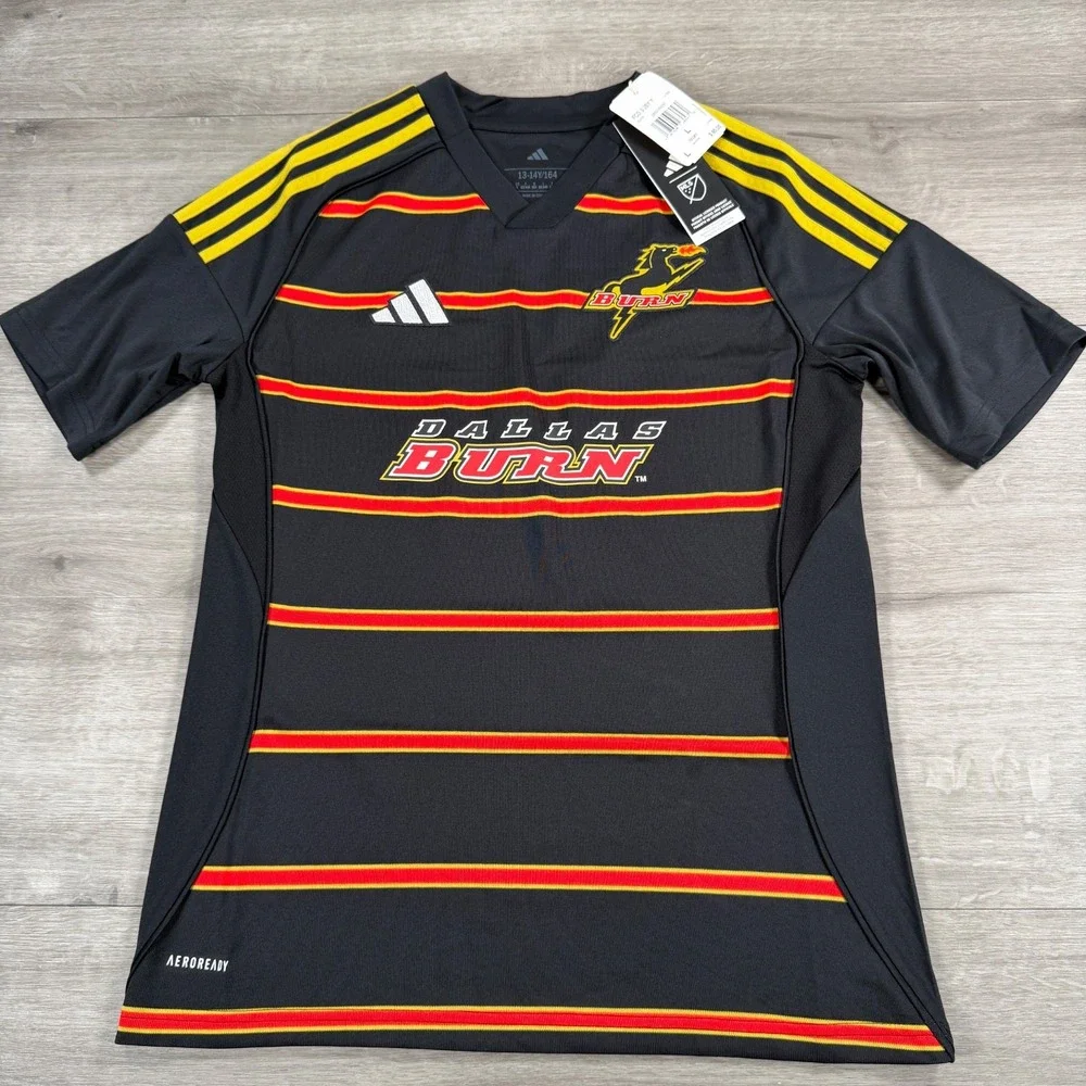 New Adidas MLS FC Dallas 3rd Jersey Retro Dallas Burn JI7359 Youth Large